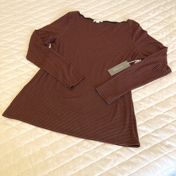 NORDSTROM Signature Boat Neck Bateau Striped Knit Tee Shirt Top NWT - Picture 5 of 9